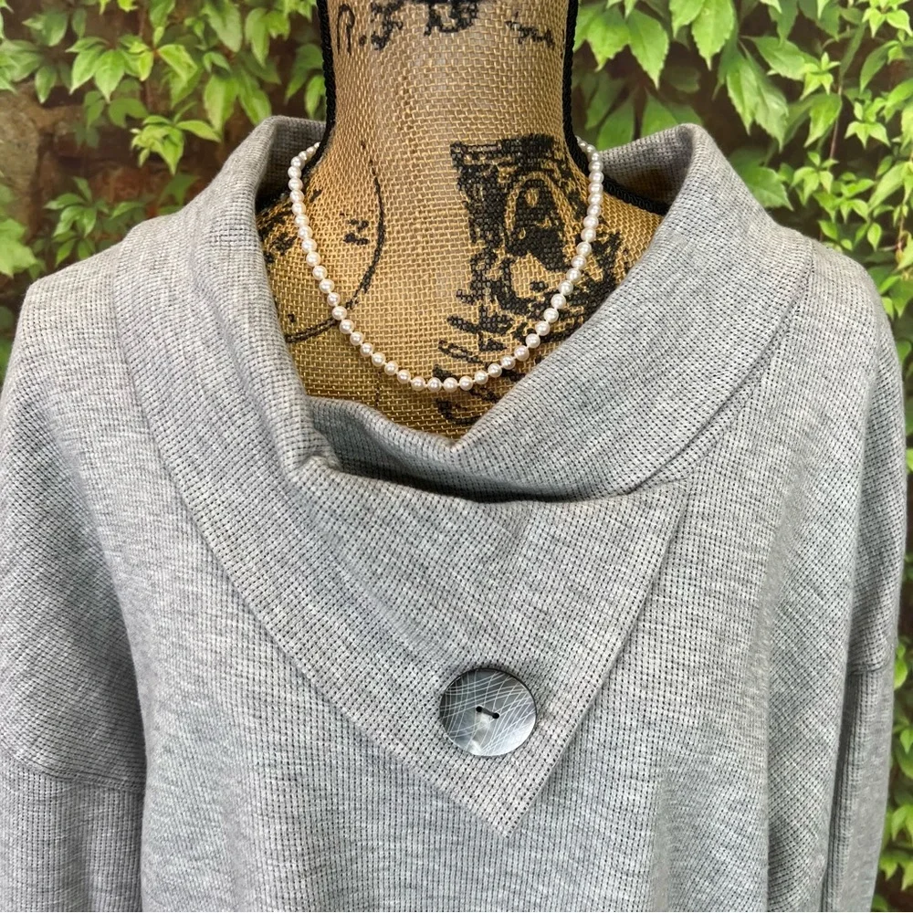 NEON BUDDHA Gray Rib Knit Athleisure Pullover, S - Picture 3 of 10